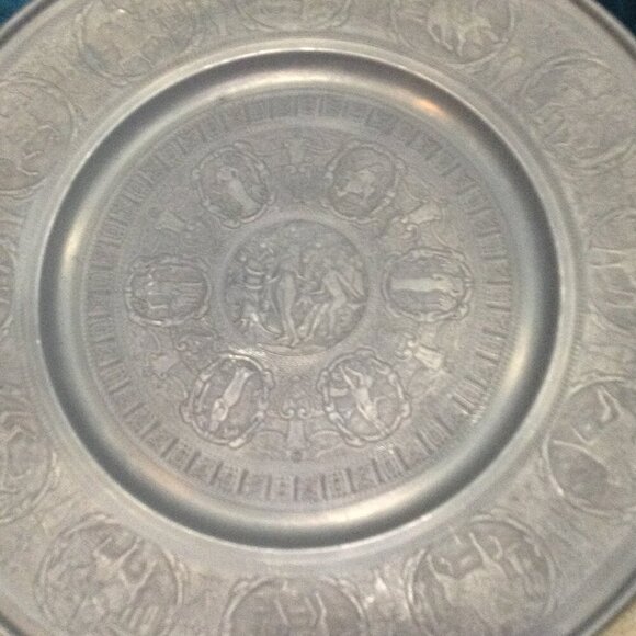 VINTAGE Pewter European, 15.5" Diam, Spiritual, Astrologic, Roman, QuietLux - Picture 1 of 5